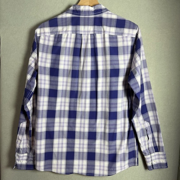 Bixby Nomad Purple/White Plaid Long Sleeve Slim Fit Button Down Shirt Size Small - Picture 7 of 9